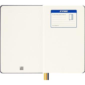 CARNET GRAND FORMAT PAGES LIGNEES K-WAY BLEU COUVERTURE RIGIDE ETANCHE