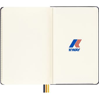 CARNET GRAND FORMAT PAGES LIGNEES K-WAY BLEU COUVERTURE RIGIDE ETANCHE