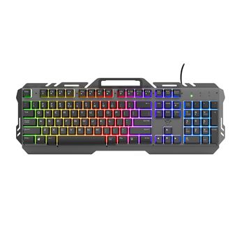 Clavier de jeu Trust Esca Metal Rainbow LED Noir