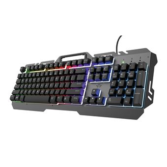 Clavier de jeu Trust Esca Metal Rainbow LED Noir