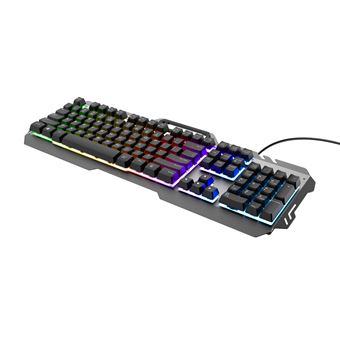 Clavier de jeu Trust Esca Metal Rainbow LED Noir