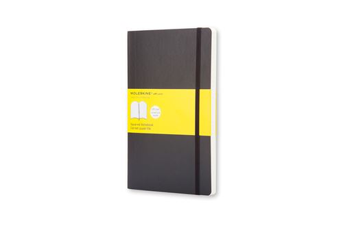 Carnet classique grand format quadrillé Moleskine couverture souple Noir
