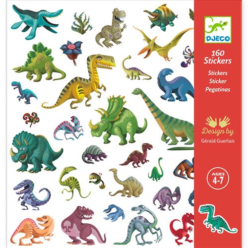 Stickers 4-8y 160pcs dinosaures djeco