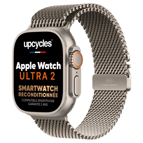 Apple Watch Ultra 2 GPS Upcycles Boîtier en Titane Naturel 2,49 mm Gris M Reconditionné - Upcycles