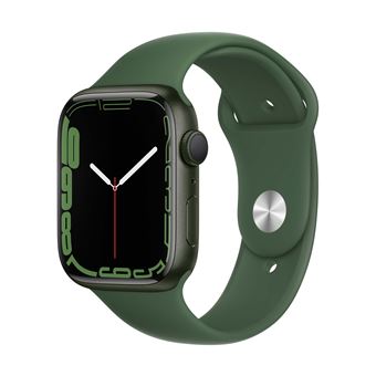 Apple Watch Series 7 GPS 45 mm Green Aluminium intelligente Uhr mit Sportband Flouroelastomer Clover BandgroBe regelmaBig 32 GB Wi Fi Bluetooth 38.8 g Black Friday AppleWatch Einkauf Preis fnac Schwei...