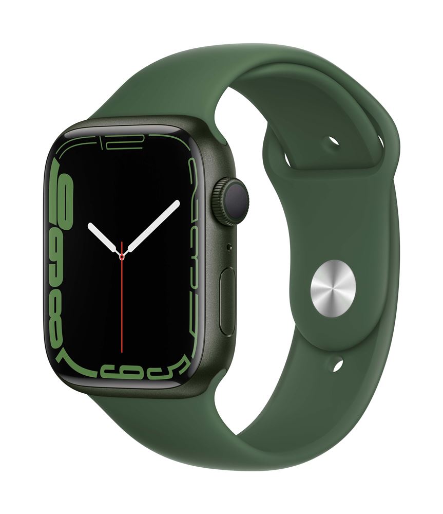 Apple Watch Series 7 GPS 45mm Aluminium case Groen + Polsband Sport Klaver  MKN73NF/A - Apple Watch - Fnac.be
