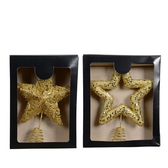 Boule de Noël Kaemingk Étoile de sapin en polystyrène avec paillettes Modèle aléatoire - 1