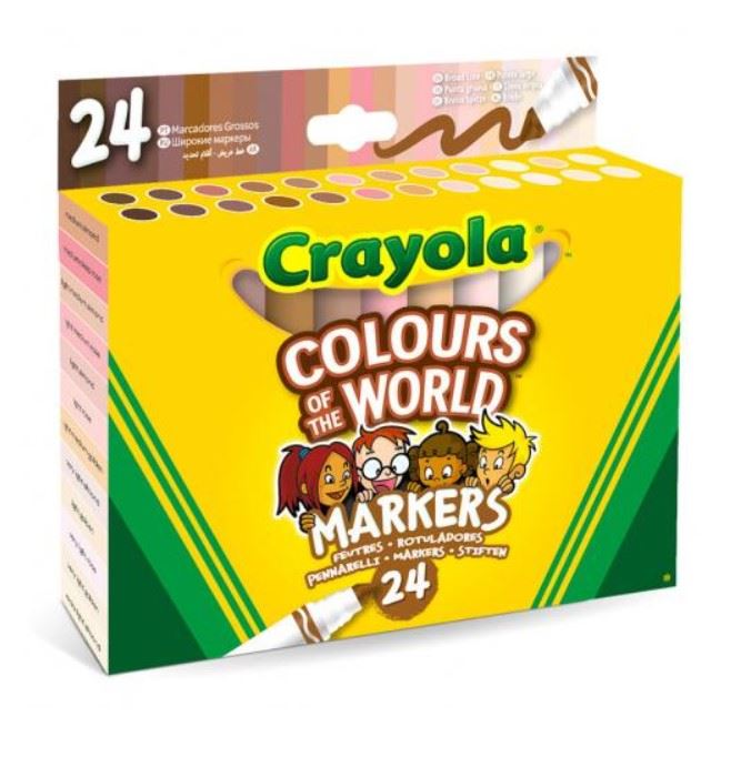 24 Feutres à colorier Crayola Colours of the World - Dessin et coloriage  enfant - Achat & prix