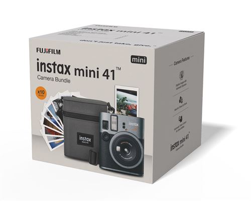 Fujifilm Instantcamera Pack Instax Mini 41™ Zwart + 1 instax™ mini-film 10 foto's + 1 hoes