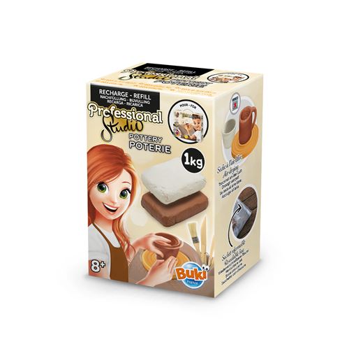 Buki Blanc Et Marron Poterie Et Moulage Professional Studio Recharge Poterie 1 Kg
