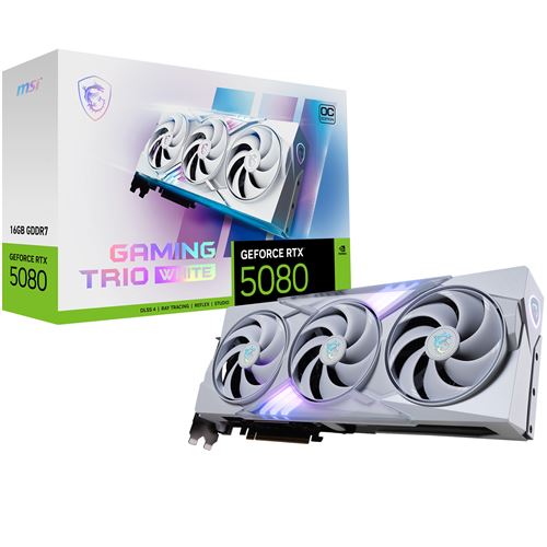 Carte Graphique MSI Nvidia GeForce RTX 5080 16G GAMING TRIO OC WHITE