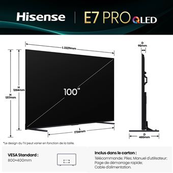 TV QLED Hisense 100E7Q PRO 144Hz Vision-Atmos