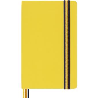 CARNET GRAND FORMAT PAGES LIGNEES K-WAY JAUNE COUVERTURE RIGIDE ETANCHE