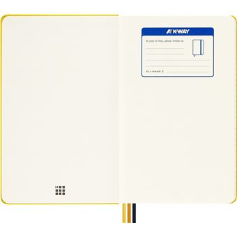 CARNET GRAND FORMAT PAGES LIGNEES K-WAY JAUNE COUVERTURE RIGIDE ETANCHE