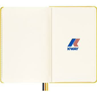 CARNET GRAND FORMAT PAGES LIGNEES K-WAY JAUNE COUVERTURE RIGIDE ETANCHE