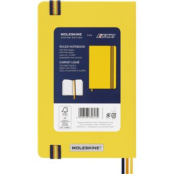 CARNET GRAND FORMAT PAGES LIGNEES K-WAY JAUNE COUVERTURE RIGIDE ETANCHE