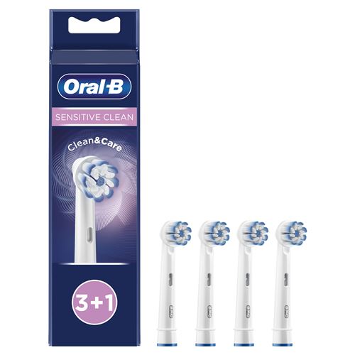 Brossettes Oral B Sensitive Clean 3 +1 Blanc et Bleu