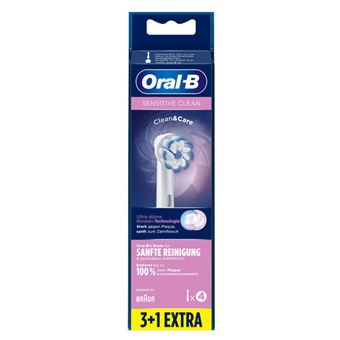 Brossettes Oral B Sensitive Clean 3 +1 Blanc et Bleu