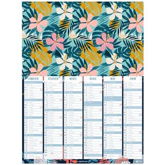 Calendrier planning Oberthur 6 mois PEFC Poster Or 32 x 42 cm