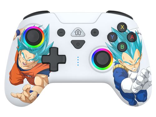 Manette sans fil Bluetooth Subsonic Led Controller Dragon Ball Goku vs Vegeta Blanc pour Nintendo Switch et Nintendo Switch 2