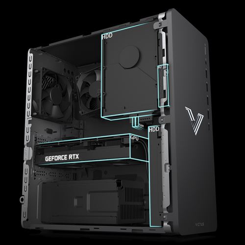 PC Gaming HP Victus 15L Desktop TG02 0046nf Intel Core i5 16 Go RAM 512 Go SSD Nvidia GeForce RTX 4060 Metal argente mica Unite Centrale Achat prix fnac