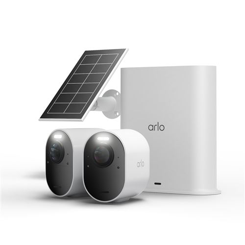 Kit de 2 caméras de surveillance connectées Arlo Ultra 3 extérieure Blanc + 1 panneau solaire