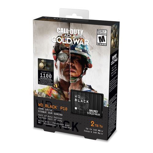 Disque dur externe gaming Western Digital WD Black P10 Edition Call of Duty 2 To Noir