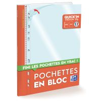 Lot de 50 pochettes perforées 24x32 en plastique - Pochettes transparentes  Maxi format - Bord renforcé - Fabriqué en France
