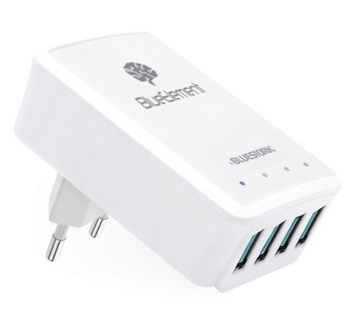 BLUESTORK CHARGEUR SECTEUR LED 4 PORTS US