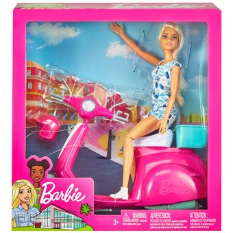 Poupee Barbie Blonde avec Scooter Poupee Achat prix fnac