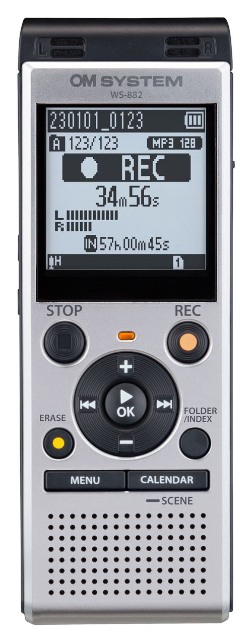 Dictaphone Om System Ws-882 Argent + Microphone Stéréo Me52