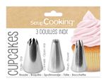 Pack de 3 douilles cupcakes Scrapcooking Inox