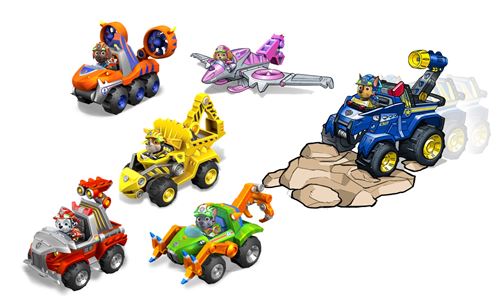 Lot Pat Patrouille – QG Dino Rescue + 3 Véhicules Et Figurines – Bon état