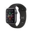 Apple Watch Series 5 GPS 44 mm Boîtier Aluminium Gris Sidéral avec Bracelet Sport Noir