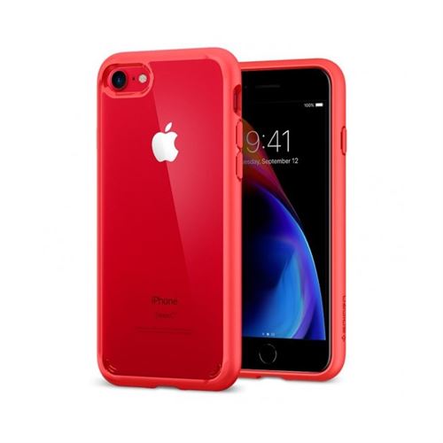 Spigen Ultra Hybrid 2 Series - Coque de protection pour téléphone portable - polycarbonate, polyuréthanne thermoplastique (TPU) - rouge - pour Apple iPhone 7, 8