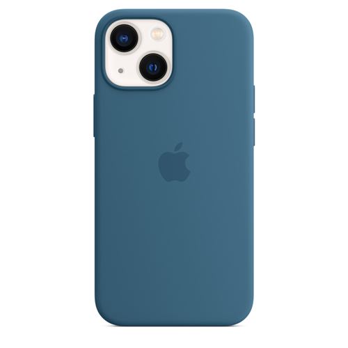 Coque en silicone Apple avec MagSafe pour iPhone 13 mini Bleu clair