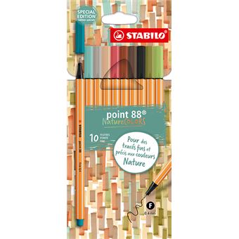 Set de 10 stylos feutres Stabilo Pointe fine 0,4 mm