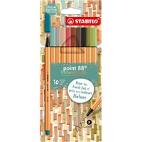 Stylos Stabilo Surligneurs - Pochette De 5 - Pointe Fine 0,4 Mm - Encre Vive à Base D'eau - Idéal Pour Prise De Notes, Tracés Précis