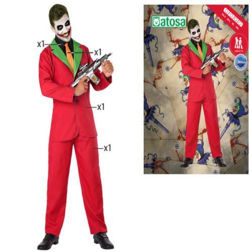 Déguisement pour adultes clown joker rouge taille xs/s