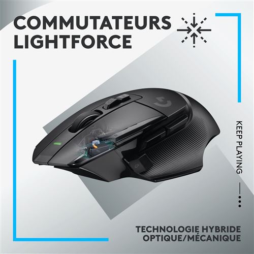 Souris Gaming Sans Fil Logitech G502 X Lightspeed pour PC ou Mac