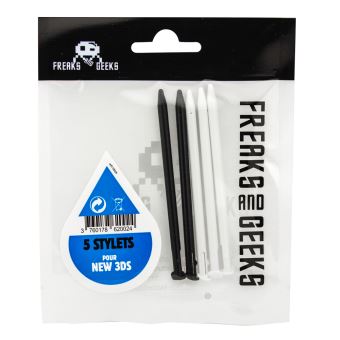 Pack de 5 stylets Freaks And Geek Noir et Blanc pour New Nintendo 3DS