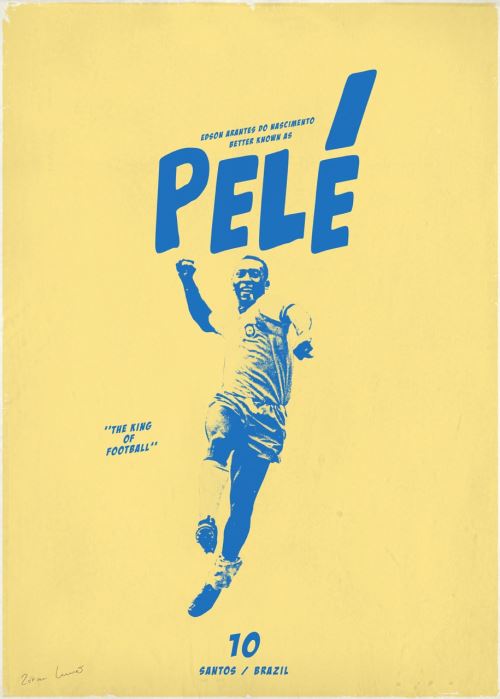 Affiche Sergeant Paper Pele 4 30x42 cm Edition limitée signée