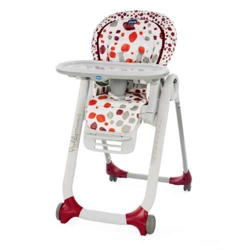 Chaise haute Chicco Polly Progres5 Cherry Blanc et Rouge