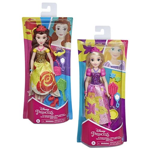 Poupée Disney Princesses Belle ou Raiponce avec accessoires Modèle aléatoire