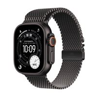 Apple Watch Ultra 3 GPS + Cellular 49mm Boitier en Titane Noir avec Bracelet Milanais en titane noir Medium