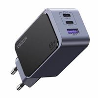 Chargeur secteur Ugreen Gan avec 2 USB-C et 1 USB-A 65W Gris anodisé