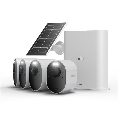 Kit de 4 caméras de surveillance connectées Arlo Ultra 3 extérieure + 1 panneau solaire