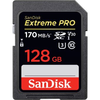 Carte mémoire SDXC SanDisk Extreme PRO UHS-I V30 128 Go Classe 10 - 1