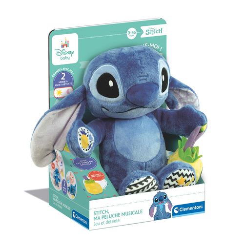 Peluche Musicale Clementoni Stitch 52854 – Éveil Sensoriel, 2 Modes Jeu & Détente - vue 2