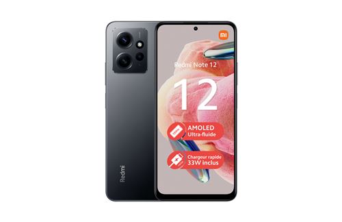 Smartphone Xiaomi Redmi Note 12 6,67"" Double nano SIM 128 Go Gris État correct - Xiaomi reconditionné disponible sur Fnac